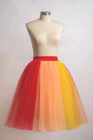 Rainbow Tutu Skirts For Women Layered Tulle Petticoat Underskirt Birthday Party Skirt Girls Colorful Halloween Costumes