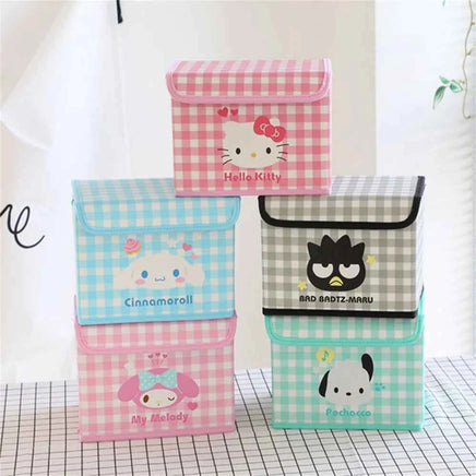Sanrio Desktop Storage Box Hello Kitty Cinnamoroll Kuromi Toy Organizer Basket Sundries Underwear Cosmetic Stationery Organizer