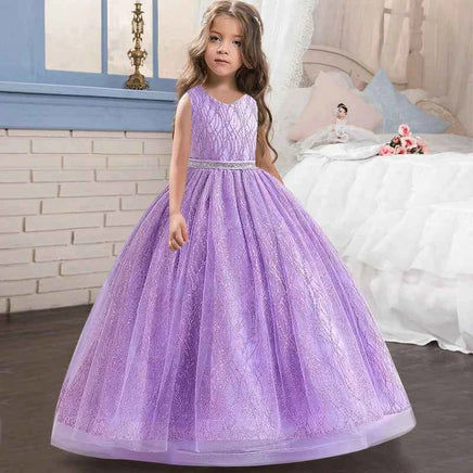 2024 New Girls' Dress Luxury V-neck Sequin Tulle Party Dress Christmas Ball Evening Dress Fluffy 6.8. 10.12 Halloween Costumes