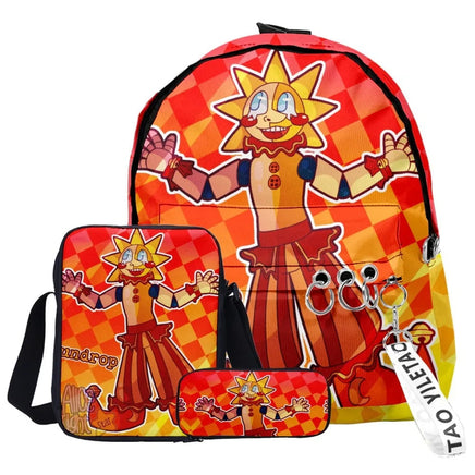Trendy Popular Funny sundrop fnaf 3D Print 3pcs/Set pupil School Bags Laptop Daypack Backpack Inclined shoulder bag Pencil Case Lusy Store