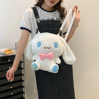 24 Styles Sanrio Plush Doll Kawaii Cinnamorol Plush Stuffed Backpack Girl's Cartoon Bag Gift Bag Girlfriend Child Birthday Gift 23 33X27X10cm