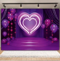 Valentine's Day Backdrop Red Love Heart Balloon Romantic Bridal Shower Photography Background