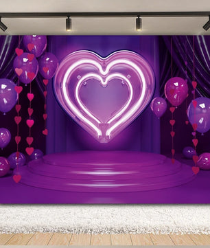 Valentine's Day Backdrop Red Love Heart Balloon Romantic Bridal Shower Photography Background