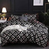Luxury Black Bedding Comforter Set with Pillow Case SIngle Full Size Bed Linen Duvet Cover Set Queen/King Double Single Bed Lusy Store