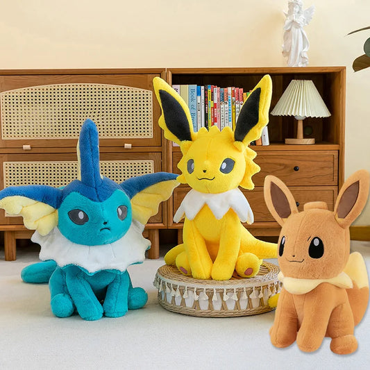 Lusy Store LLC Pokemon Eevee Soft Hug Series Stuffed Plush Doll Toy Vaporeon Eeveelution Flareon Jolteon Pet Elves Gift Plush