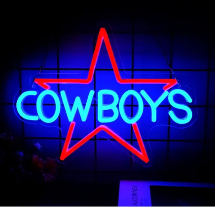 Lusy Store LLC Cowboy Neon Sign USB Powered Dallas LED Party Bar Candy Shop Art Decoration Game Room Neon Sign