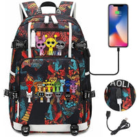New Sprunki Print USB Boys Girls Kids Book Bags Large Capacity Teenagers Schoolbags Women Men Laptop Travel Backpack Picture Color 11 18 Inch