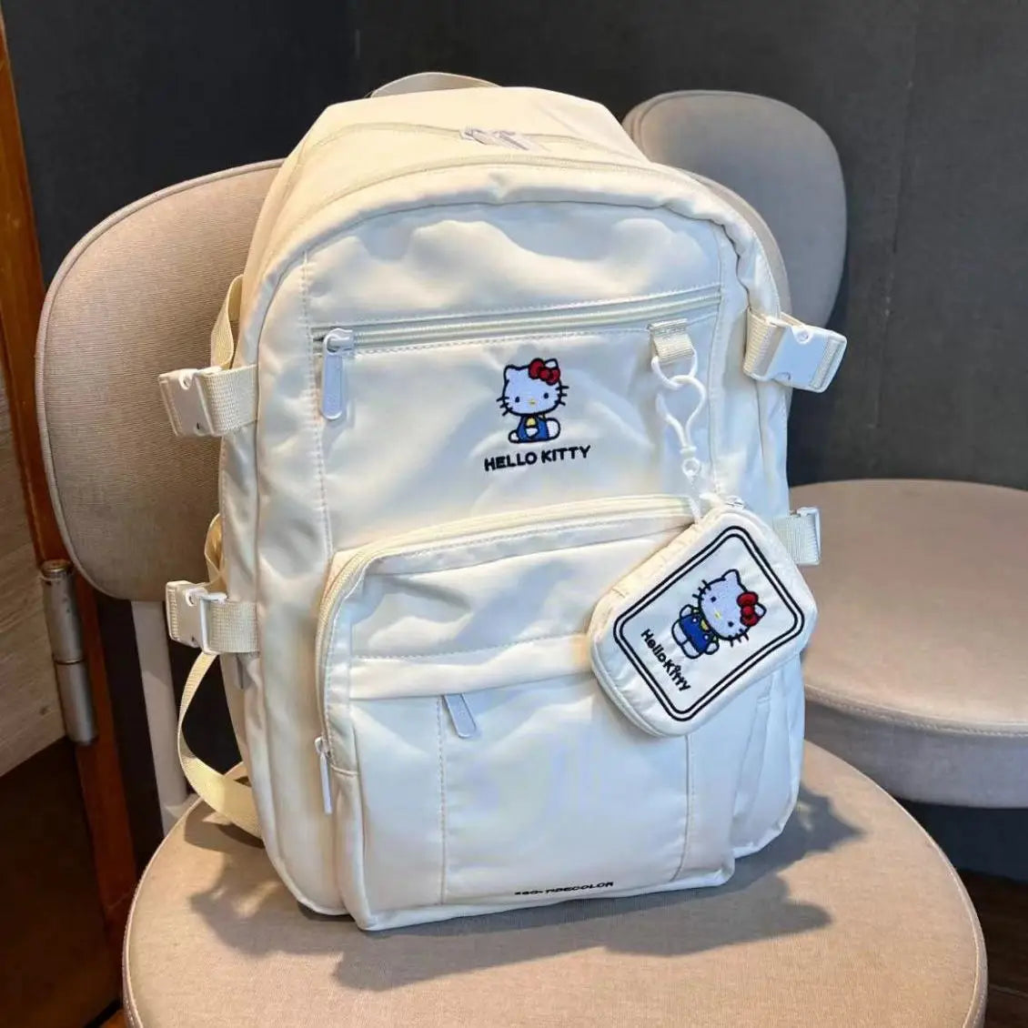 Sanrio Hello Kitty College Style Student Schoolbag Cartoon Korean Large Capacity White Backpacks Y2k Teenage Girl Fashion Bags Lusy Store