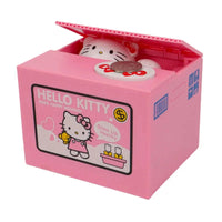 Kitty Cat Piggy Bank Action Figure Anime Cartoon Stealing Coins Kid Pink Cute Piggy Bank Money Safe Birthday Children's Gifts