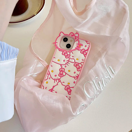 Kawaii Cartoon Sanrios Hello Kitty Phone Case For iPhone 15 14 13 12 11 Pro Max Soft Silicone Drop-resistant Back Cover Gift Lusy Store