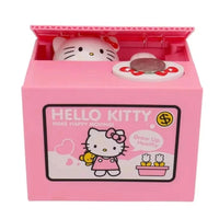 Kitty Cat Piggy Bank Action Figure Anime Cartoon Stealing Coins Kid Pink Cute Piggy Bank Money Safe Birthday Children's Gifts