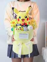 Pokemon Kawaii Plush Pikachu Bouquet Creative Cute Birthday Gift 5 22x35cm