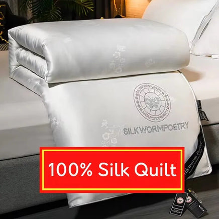 100% Mulberry silk with warm  thickened quilt core 5kg winter comforter cotton cover spring autumn home quilt luxury blanket Lusy Store