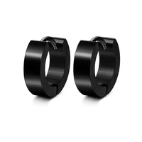 2-14pcs Stainless Steel Punk Dangle Hoop Piercing Earrings with 2Pairs Fairy Elf Ears for Women Men Halloween Cosplay Photo Prop 2pcs Black A