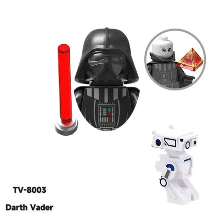 Star Wars Mandalorian Mini Robot Figure Toy - Han Solo, C-3PO, Leia, Darth Vader, Boba Fett Blocks TV8003