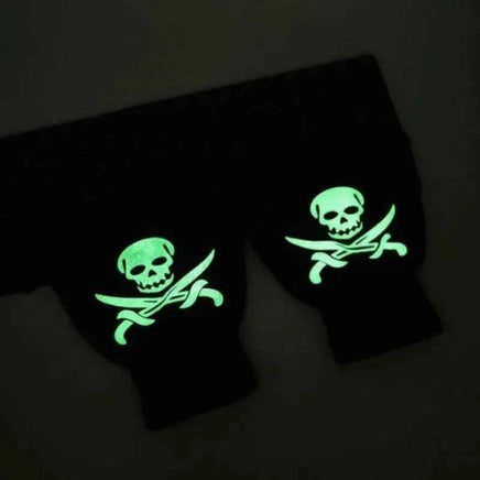 New Adult Cosplay Halloween Skeleton Skull Half Finger Punk Gloves Glow in the Dark Fingerless Stretch Knitted Winter Mittens