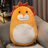 Fat Kawaii Chicken Bear Rabbit Penguin Piggy Dinosaur Plush Pillow Toys Soft Stuffed Animal Chair Cushion Gift Lion-45cm