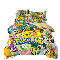 3D Printed Pikachu Bedding Set,Pokemon Duvet Cover,Anime Quilt Duvet Pillowcase for Children Girls Boys Teenagers Adults Lusy Store