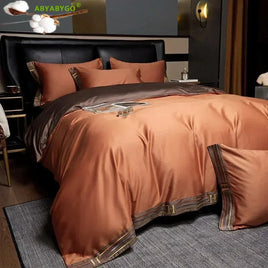Luxury 160S Egyptian Cotton Bedding Set, Duvet Cover, Bed Sheet & Pillowcases - King Size Comforter Bedding Sets Lusy Store
