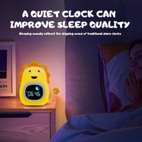 Night Light Clock Cat Baby Sleeping Training Musical Alarm Clock Led Night Table Light Children Sleep Training A