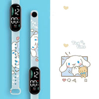 Latest Cartoon Watch Pochaco Cinnamoroll Electronic Watch Smart Bracelet Black Rice Anime Character Student Watch