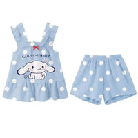 Sanrio Cinnamoroll Camisole Pajama Set Cute Homewear Girls Vest Sling Shorts Pajamas Suit Summer Comfortable Loungewear 2pcs/set Orange