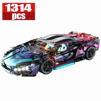 1314 Pcs Remote Control LED Supercar Power Building Blocks Lamp Bricks Speed Racing Sets Toys For Kids Models Gifts