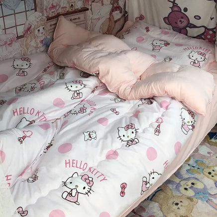 Sanrio Kawaii Hello Kitty Kuromi My melody Pochacco Cinnamoroll Cute Anime Quilt Kawaii Student Dormitory Quilt Set Holiday Gift Lusy Store