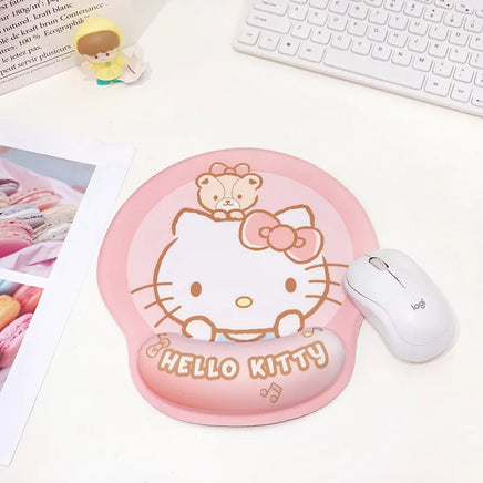 Kawaii Sanrio Mouse Pad With Wrist Rest Non-slip Rubber Computer Pad Anime Kuromi Cinnamoroll My Melody Cute Cartoon Girl Gifts C