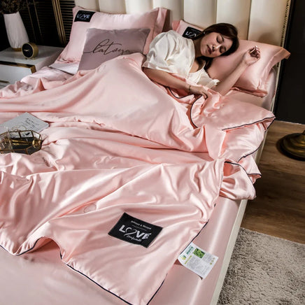 Summer Mulberry Silk Comforter Duvet Insert Luxury Natural Silk Blanket Satin Bedding Quilt Queen Single Double Twin Size Bed Lusy Store
