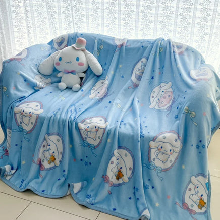 Sanrio Plush Kids Blanket Soft Fluffy Hello Kitty Cinnamoroll Cartoon Warm Throw Quilt Rainbow Blanket for Sofa Bedroom Gift Cinnamoroll