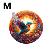 Unique Round Peacock Pattern Wooden Puzzle,Irregular Animal Shapes Jigsaw Puzzle,, The Gift for Halloween, Christmas, Birthday M148-M