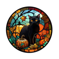 2025 Halloween PVC Glass Window Static Sticker Horror Castle Cat Decorative Sticker Halloween Glass Decals Home Party Decoration Style1-02