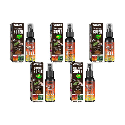 6pcs-1pcs 30ml Halloween Props Liquid Fart Spray Non Toxic Stink Bomb Ass-Smelly Stinky Gas Prank Toy Joke Party Supplies 5PCS hell