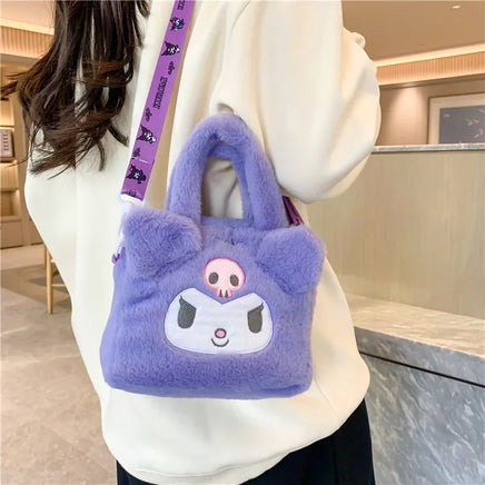 Sanrio Bag Kawaii Kuromi Cinnamoroll My Melody Cartoon Anime Plush Handbag Cosmetic Bag Travel Storage Bag Women Girl Gifts style A 20 15cm