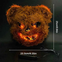 Horror Bloody Rabbit Bear Mask Halloween LED Luminous Animal Simulation Fur Mask Cosplay Masquerade Party Costume Decoration Bear