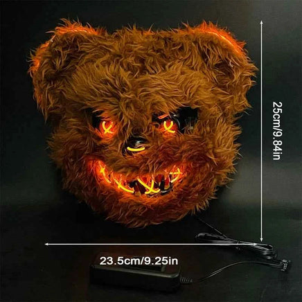 Horror Bloody Rabbit Bear Mask Halloween LED Luminous Animal Simulation Fur Mask Cosplay Masquerade Party Costume Decoration Bear