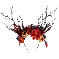 Gothic Flower Branch Headband Feather COSPLAY Halloween Role Play Headdress Proms Party Live Show Headwear RBA