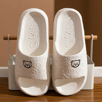 Cute Bear Women Slippers Summer Indoor Soft Cartoon Sandals Bathroom Anti-slip Outdoor Comfy Men Leisure Shoes Couple Lusy Store