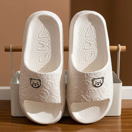 Cute Bear Women Slippers Summer Indoor Soft Cartoon Sandals Bathroom Anti-slip Outdoor Comfy Men Leisure Shoes Couple Lusy Store
