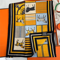 POBING 30% Silk 70%Cashmere Scarf Women Hand Rolled Luxury Printed Long Scarves Wraps Bandana Big Shawls Hijabs Female Foulards Lusy Store