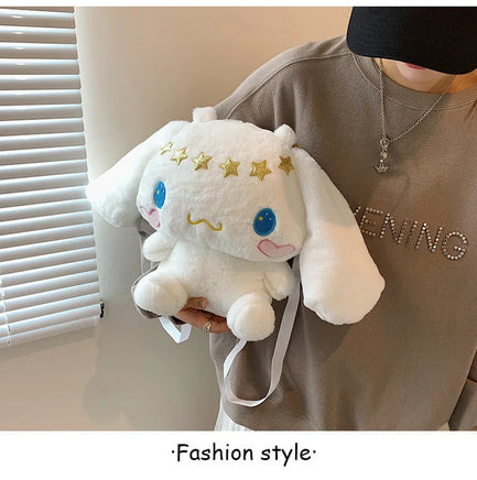 24 Styles Sanrio Plush Doll Kawaii Cinnamorol Plush Stuffed Backpack Girl's Cartoon Bag Gift Bag Girlfriend Child Birthday Gift 17 33X27X10cm