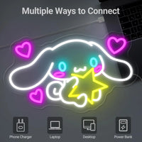 Lusy Store LLC Cinnamoroll Neon Sign Cute LED Neon for Bedroom Room Decor Gift Neon Sign