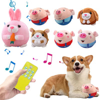 Interactive Moving Dog Ball, Cartoon Pig Plush USB Rechargeable Toy, Washable & Talking Pet Toy for Dogs & Cats