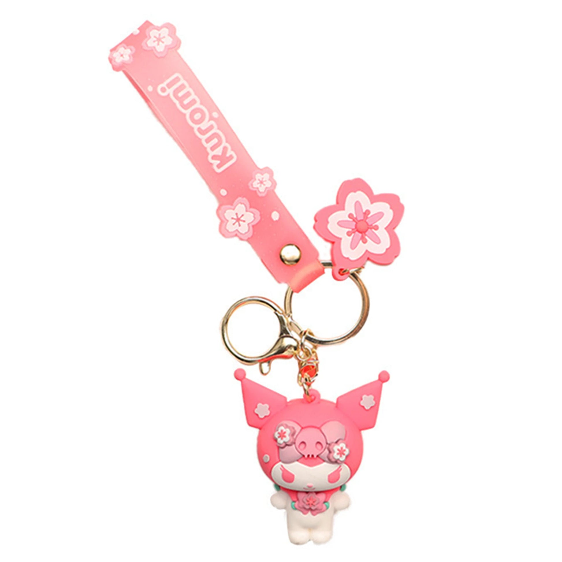Lusy Store LLC Sakura Figurine Keychain Pink Hello Kitty Melody Kuromi Model PVC Keychain
