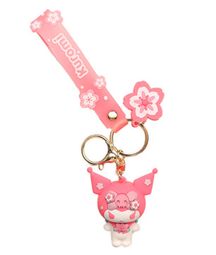 Lusy Store LLC Sakura Figurine Keychain Pink Hello Kitty Melody Kuromi Model PVC Keychain