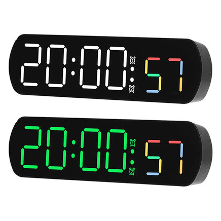 Voice Control Digital Alarm Clock Date Temperature Display Countdown Up Timer Night Mode Table Clock 12/24H Electronic LED Clock Lusy Store