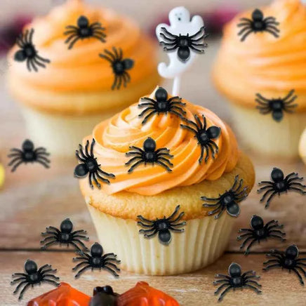 50/200pcs Black Mini Spider Haunted House Spider Web Bar Party Decoration Supplies Simulation Tricky Toy Halloween Decoration
