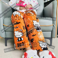 Hello Kitty Pajama Pants Fleece Double Elastic Fabric Soft Trousers Women Trousers Cartoon Birthday Gift 8