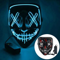 Featured Halloween Masks LED Light Up Full Face Masks Red, Green, Blue Holiday Cosplay Halloween Costumes Masquerade Party, Carn